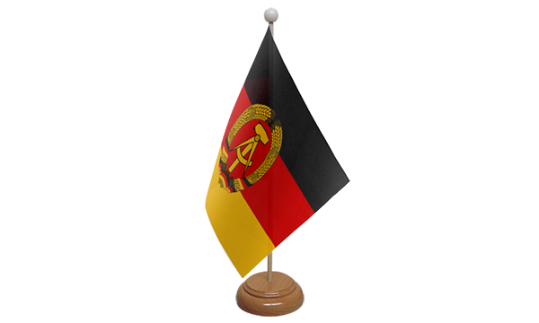 East Germany Small Flag With Wooden Stand
